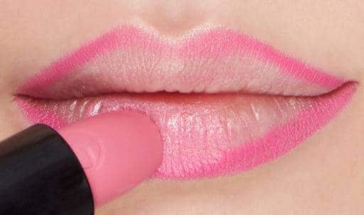 lipstick on the lower lip