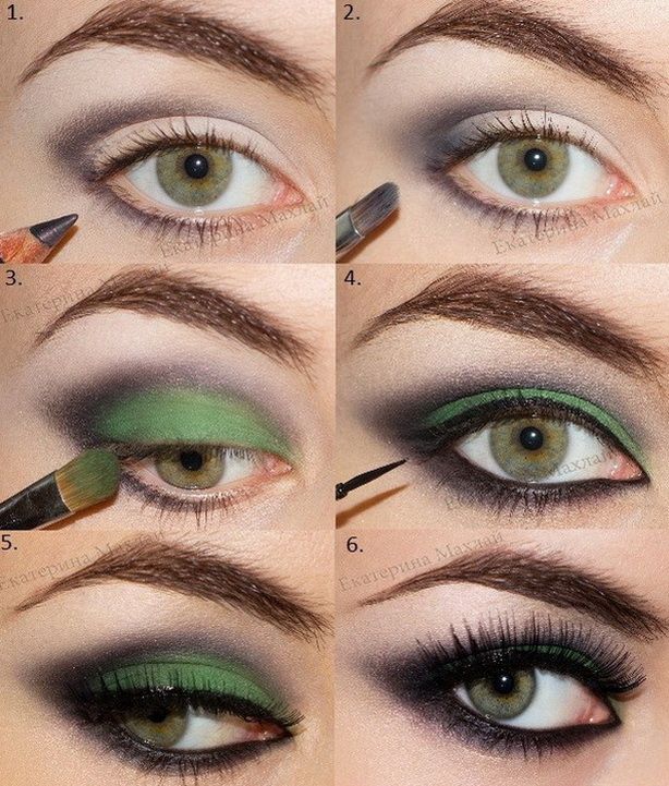 Black and green makeup